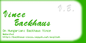 vince backhaus business card